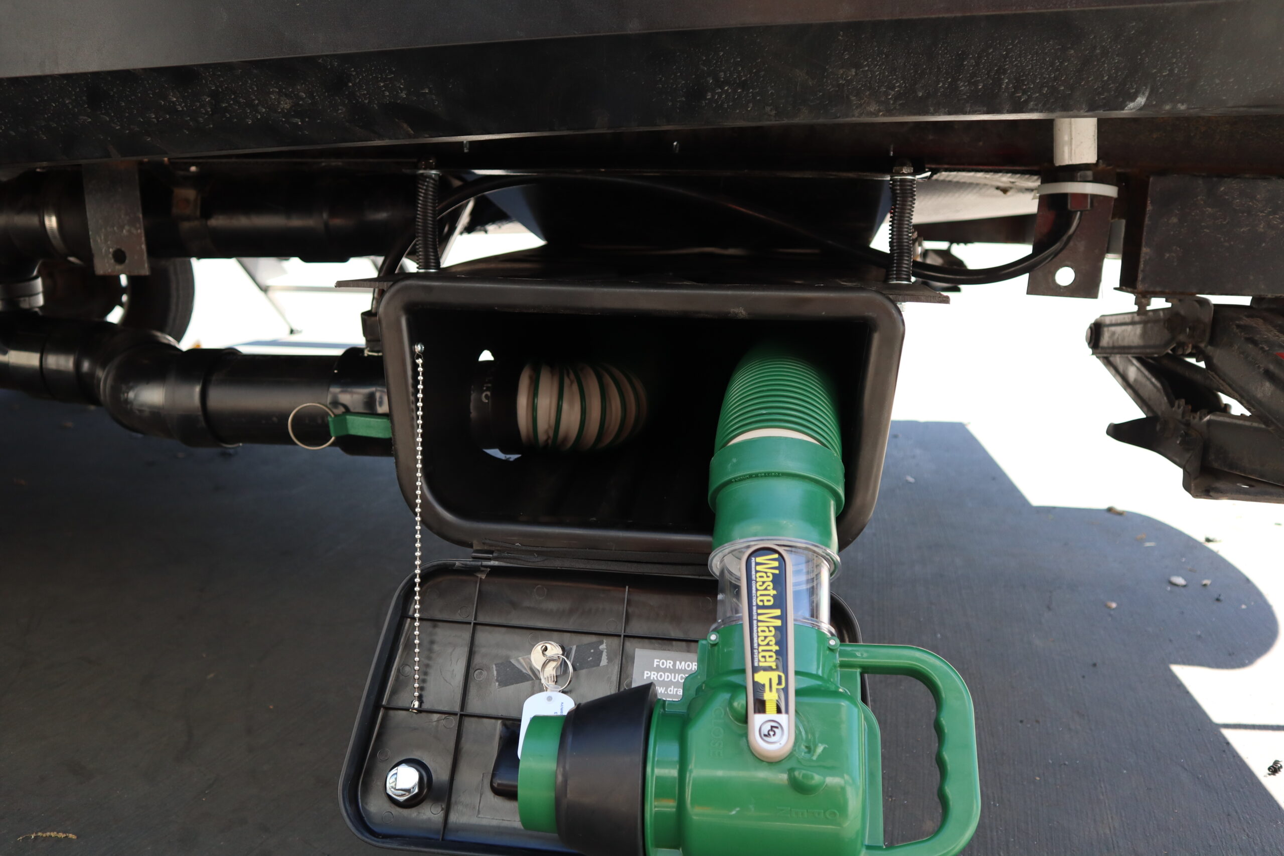Waste Master® Sewer Hose Storage Enclosure Inside view