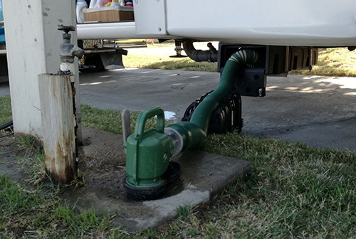 rv sewer hose in ground sewer inlet